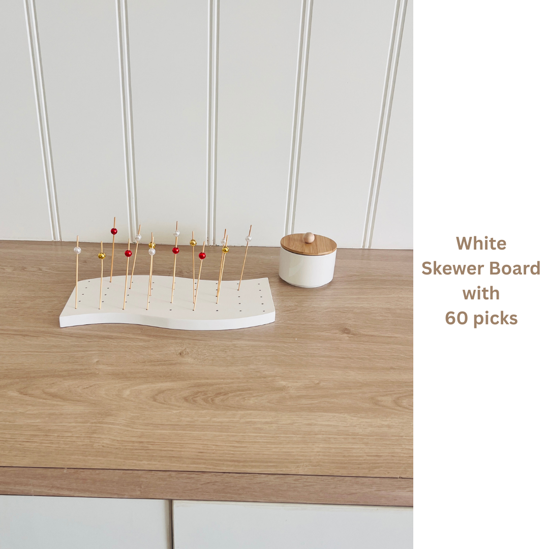 White Skewer Board with 50 Picks