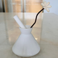 White conical vase with reed sticks – minimalist home decor
