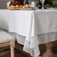 French style cotton tablecloth with thick lace border