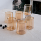 Luxury Metallic Brown Drinking Tumbler | Set of 6 | Borosilicate Glass