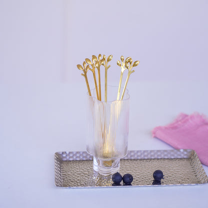 Premium stainless steel drink stirrers with gold finish