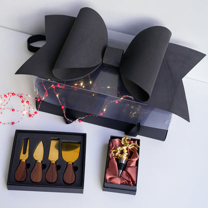 Wine & Cheese Gift Hamper in a Bow Box – 4 Curated Sets
