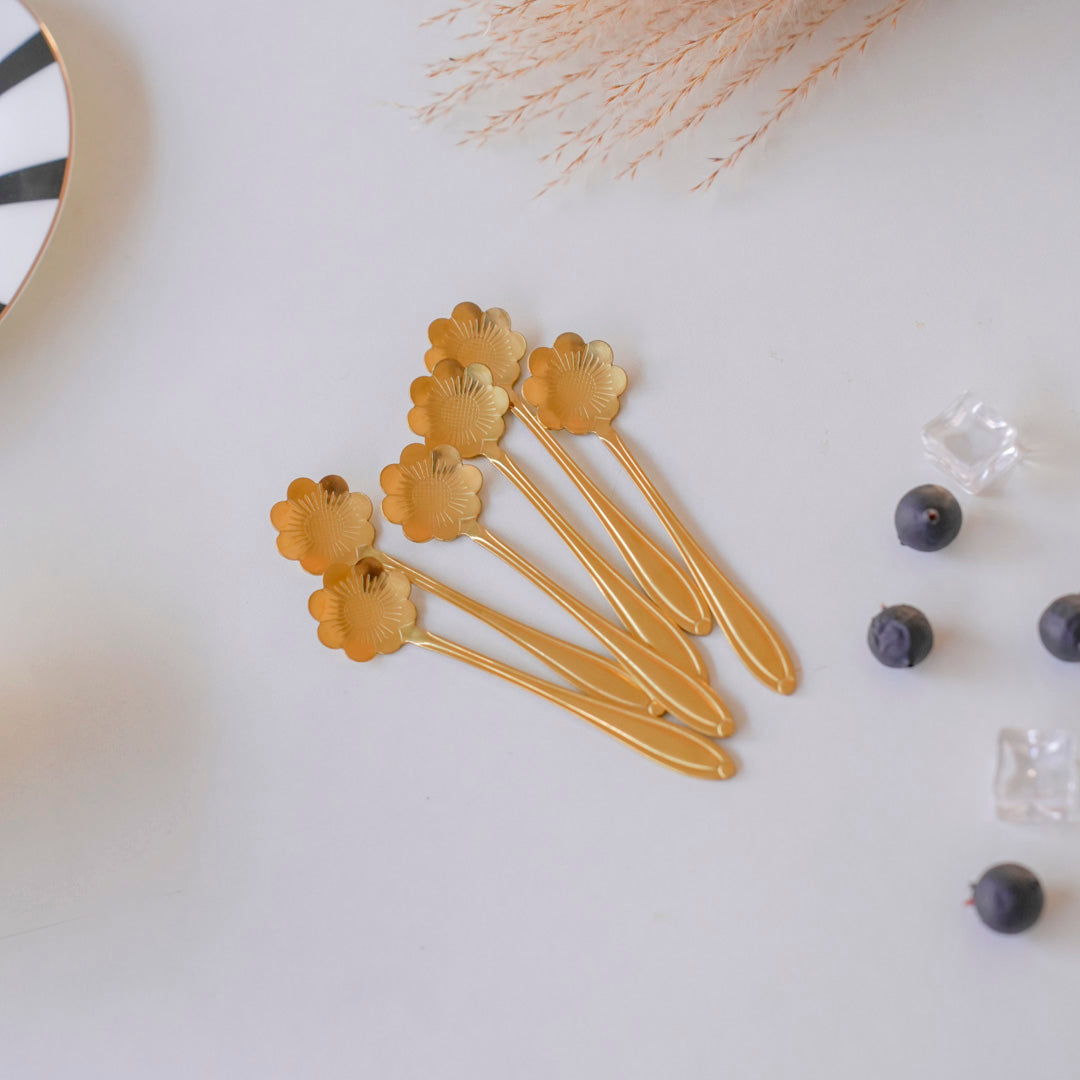 chrysanthemum_gold_dessert_spoons_set