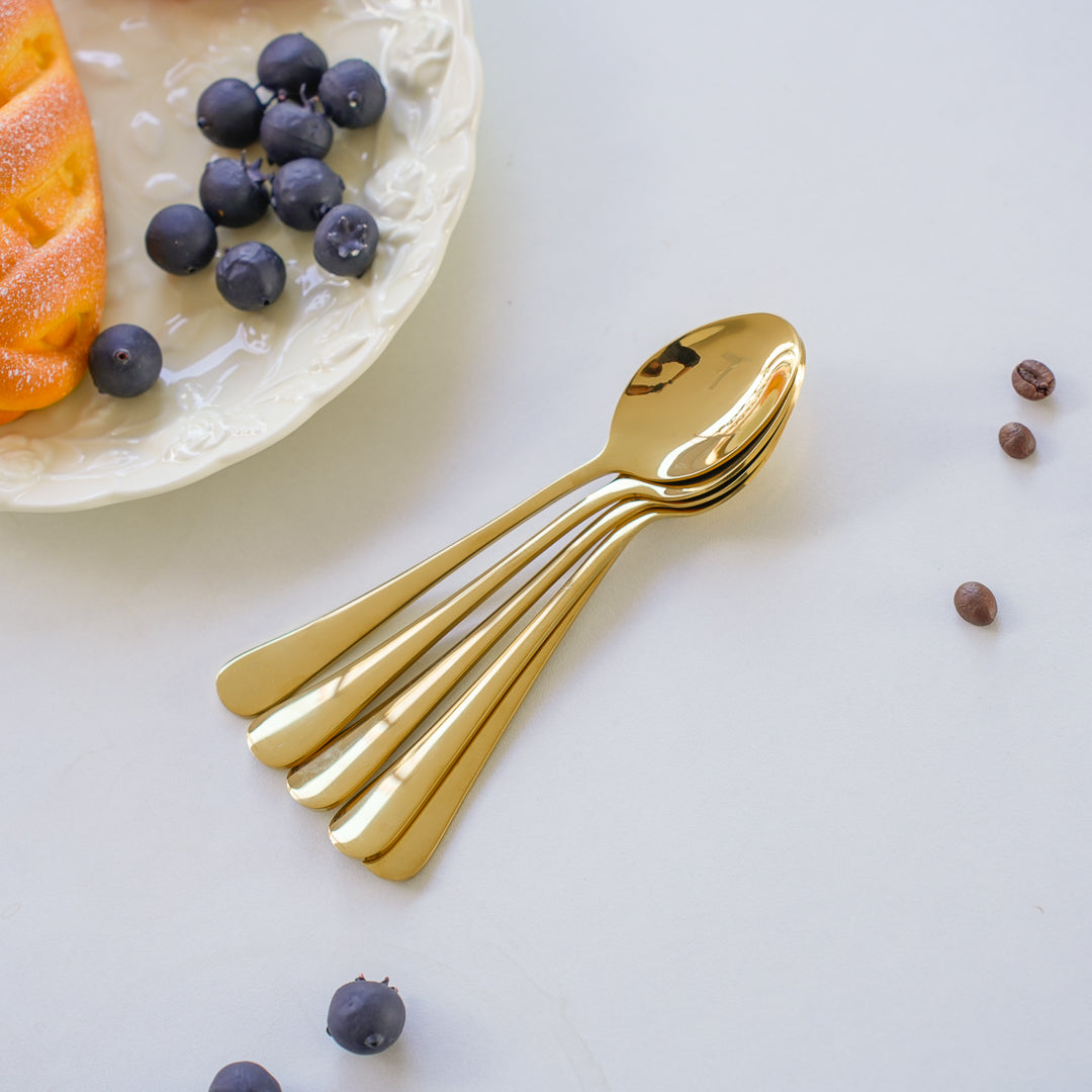Dinner Spoons  – Set of 6 / 12 | Silver & Gold | 304 Stainless Steel