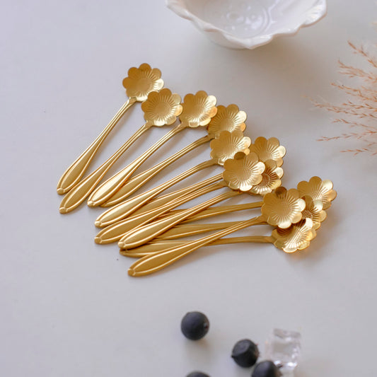 gold pvd tea spoons stainless steel