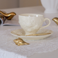 European Embossed Tea Cup and Saucer
