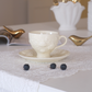 European Embossed Tea Cup and Saucer