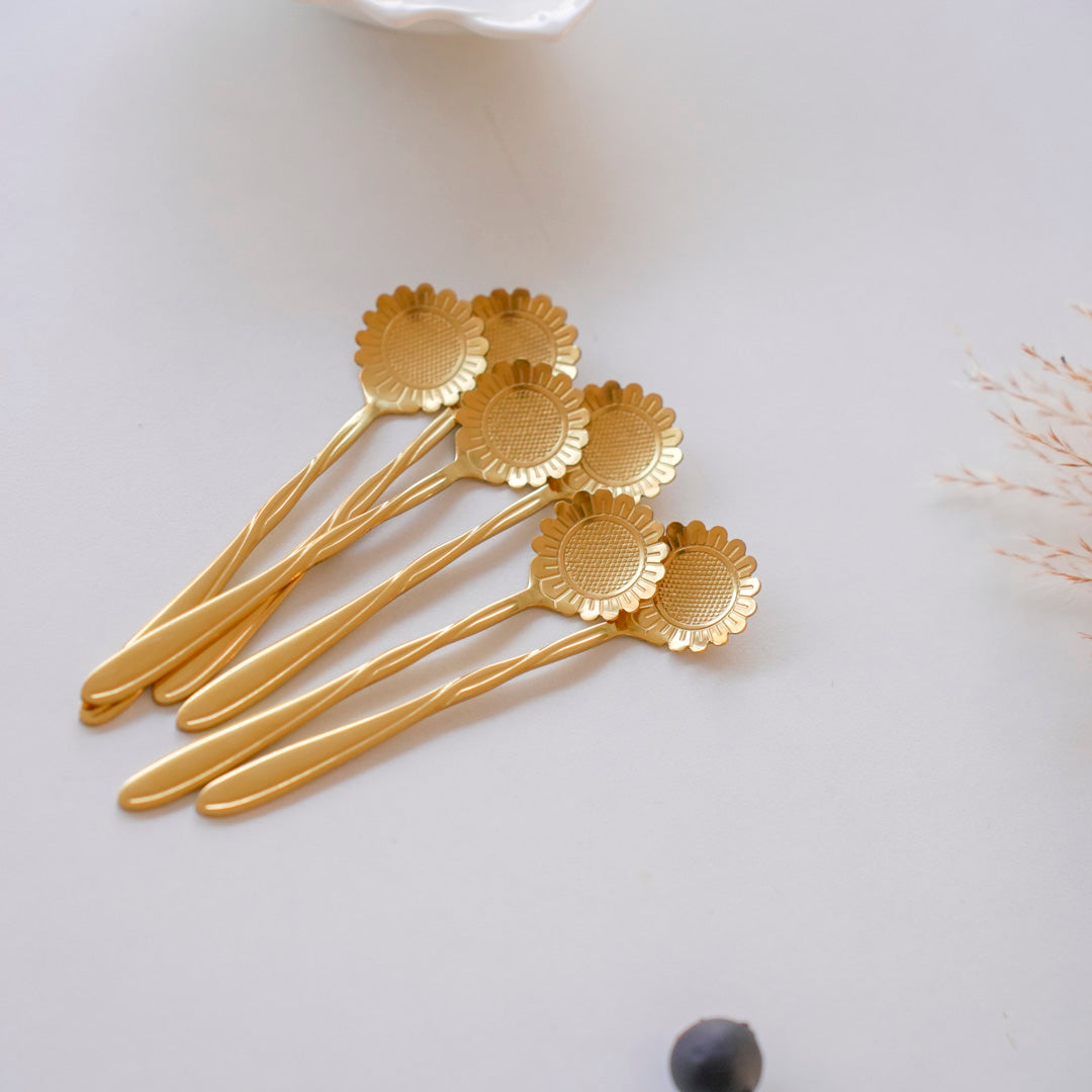 luxury sunflower dessert spoons