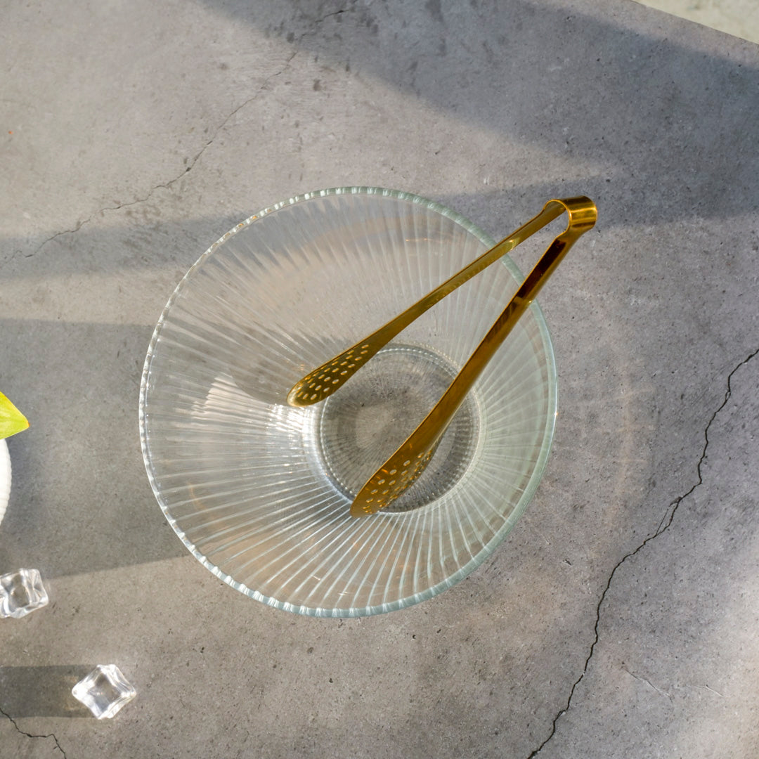 Luxury tableware fluted glass bowl by Whites & Pastels