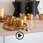 Drinking Glass Set of 6 | Matte Gold Stainless Steel Tumbler with Gift Box | 250 ml