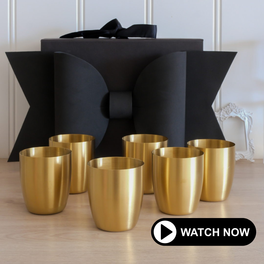 Gold Glasses set of 6 with luxury gift box