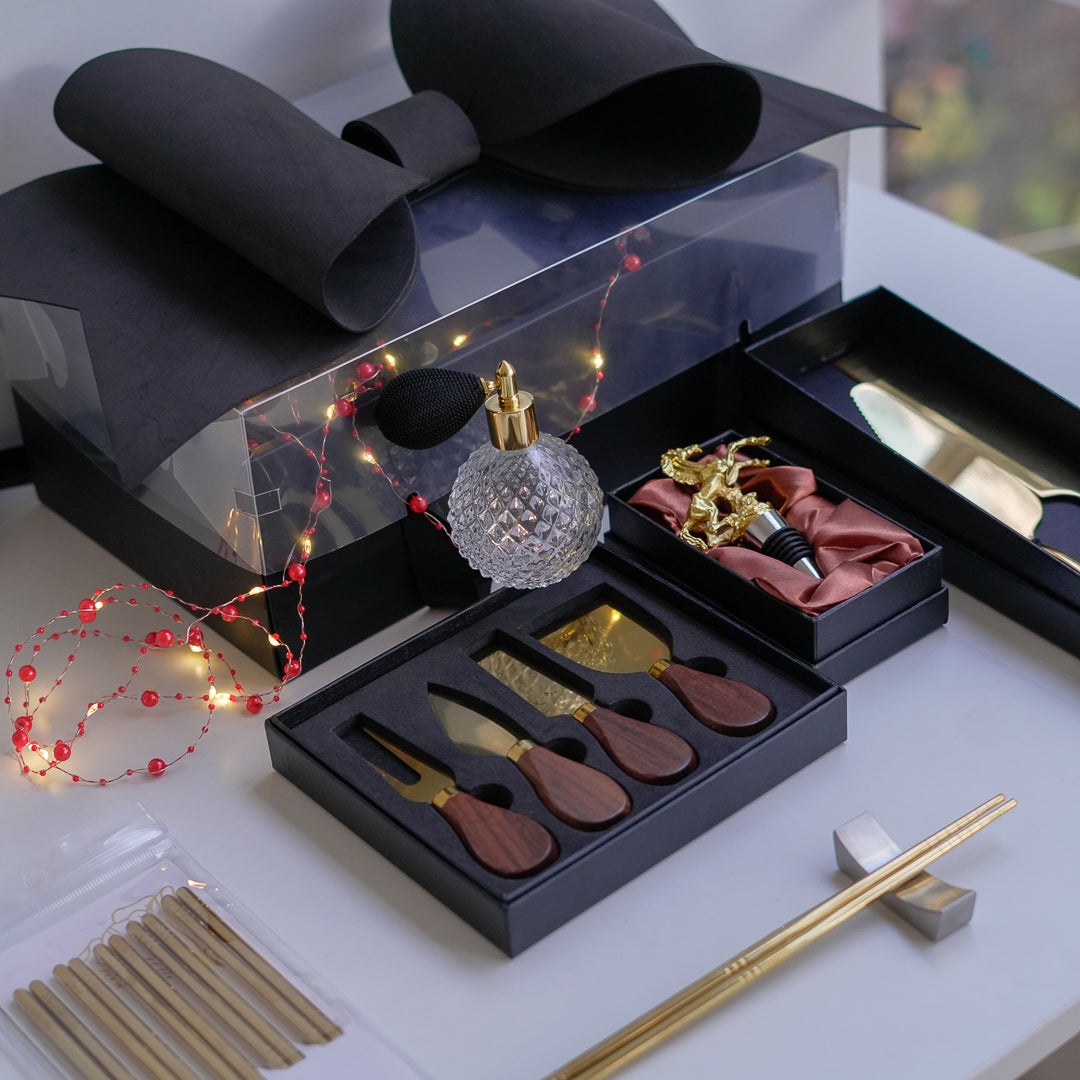 Premium Gourmet Hamper with Wine Stopper and Cheese Knife Set