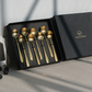Floral 8 pc luxury dessert spoons placed inside a premium giftbox