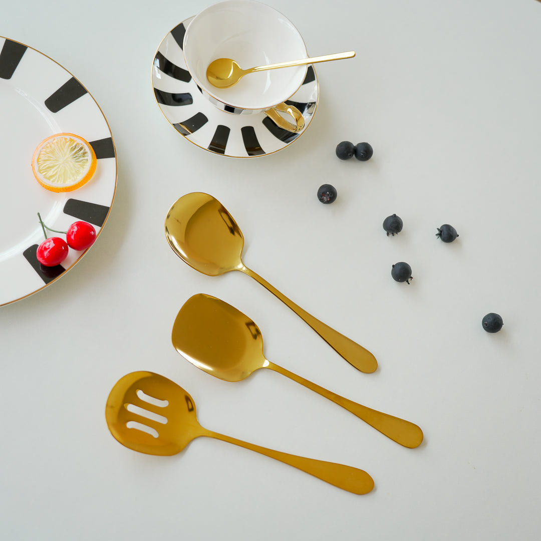 High Quality Stainless Steel Gold Spoons with Ergonomic Handle