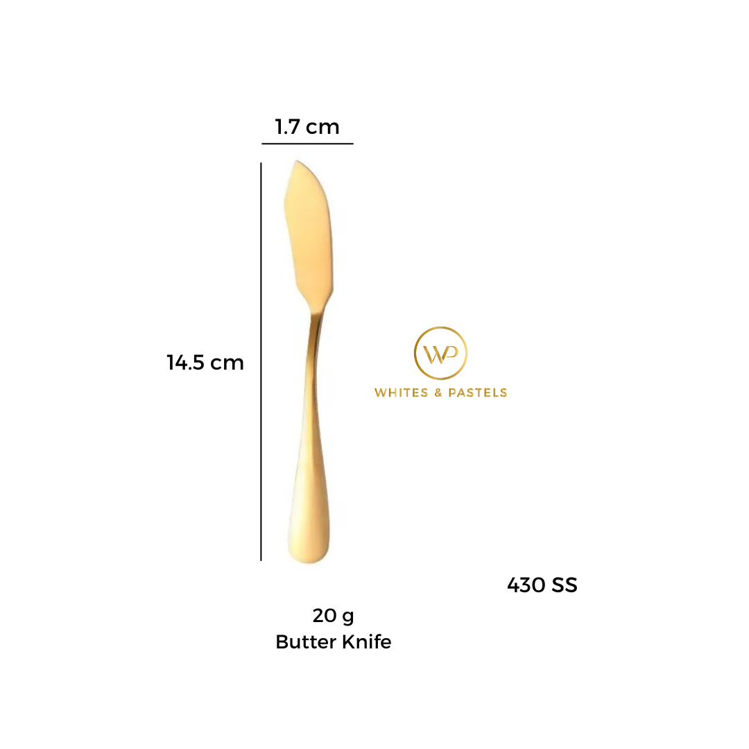 Gold Stainless Steel Butter Knife & Spreader - Small