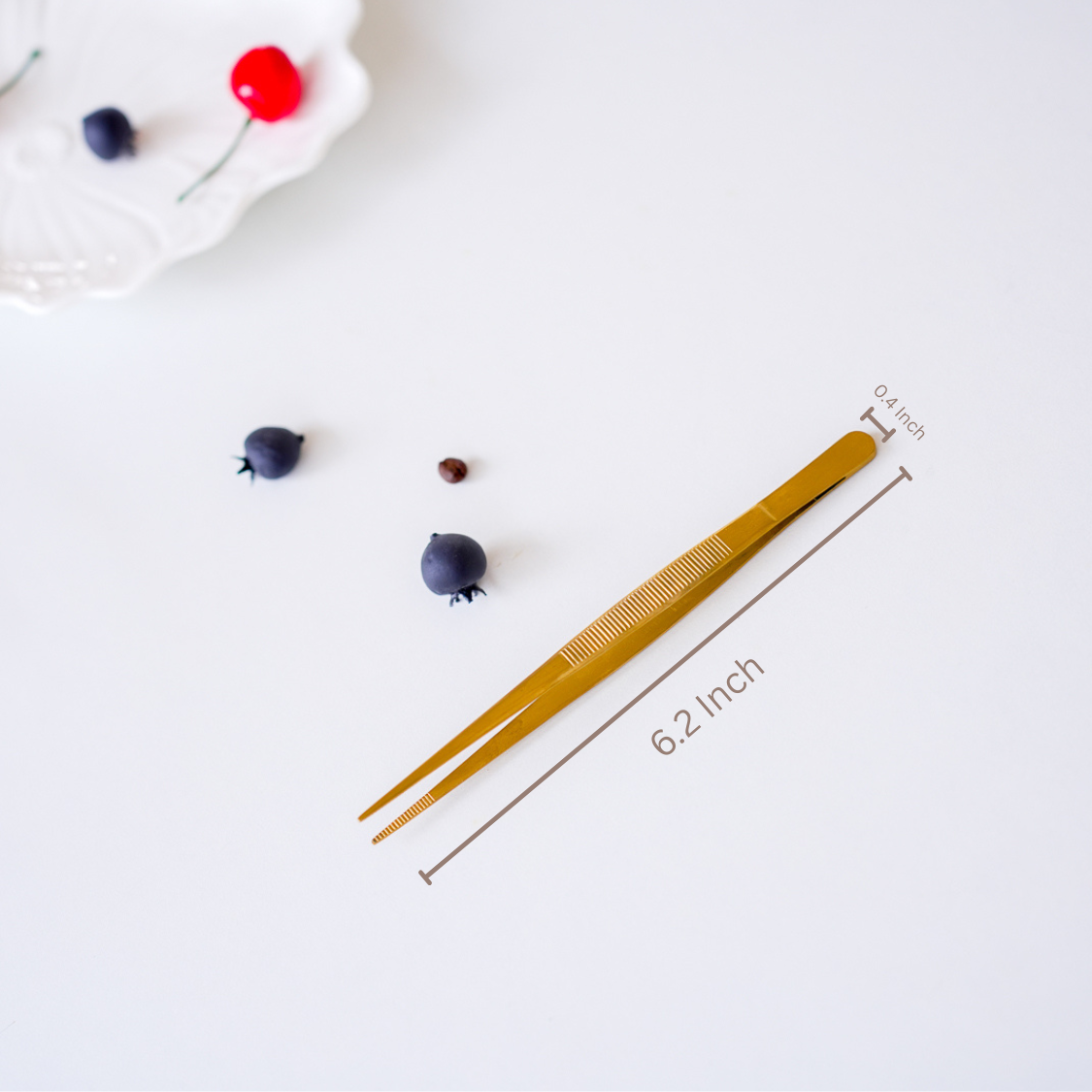 Silver stainless steel plating tweezers for fine dining prep