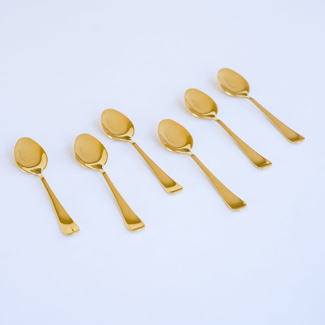 Dinner Spoons  – Set of 6 / 12 | Silver & Gold | 304 Stainless Steel