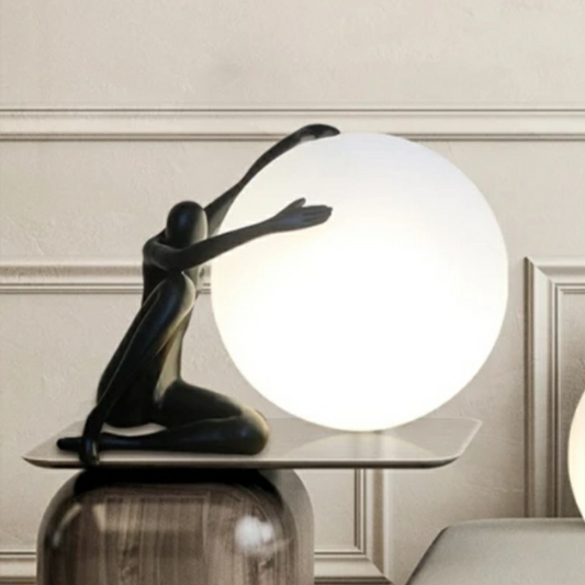 Luxury Sculpture Light with man - Conquer the world