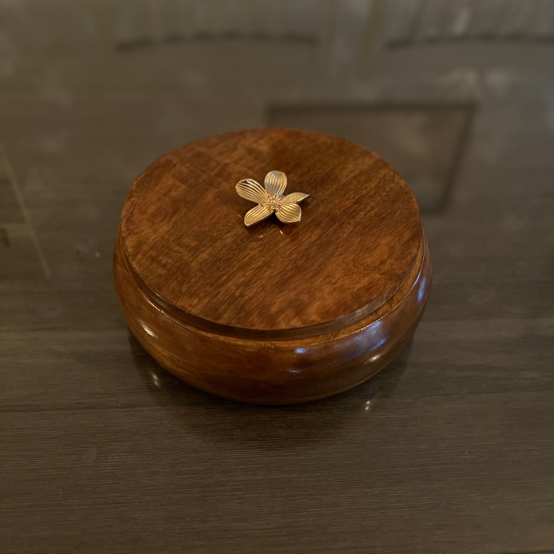 Wooden Roti Chapati Box with lid