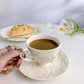 European Embossed Tea Cup and Saucer