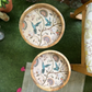 Tray cum Table - Wooden Side Table - Pastel Pink Flower design