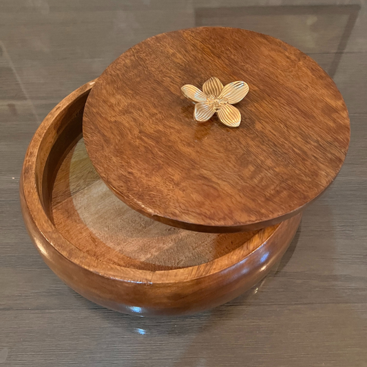 Wooden Roti Chapati Box with lid