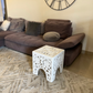 White Carved Wooden Side Table