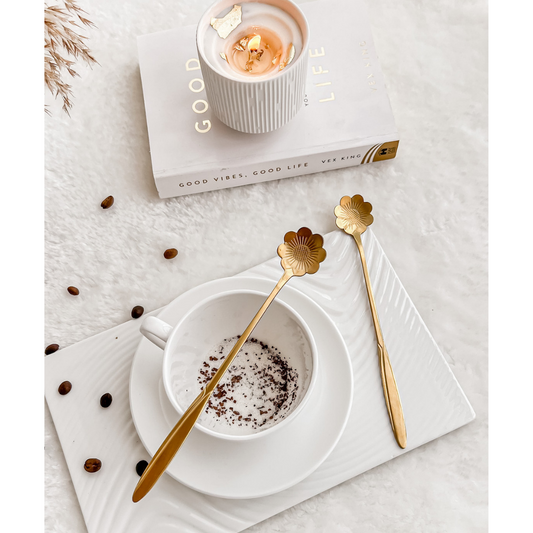 Luxury gold stirrer for drinks and desserts