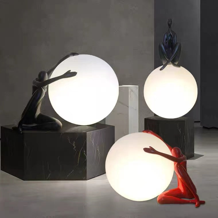 Luxury Sculpture Light with man - Conquer the world