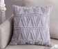 Wool & Fur Cushion Cover - Grey - 18x18 inch