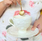 European Embossed Tea Cup and Saucer