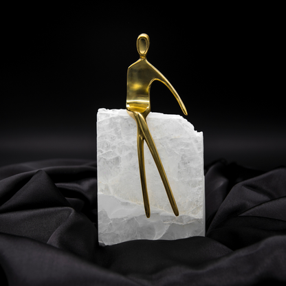 Man & Rock Sculpture - Sculptures & Statues