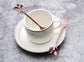 Set of 6 | Rose Gold Leaf Shaped Dessert Coffee & Tea Spoon | Stainless Steel