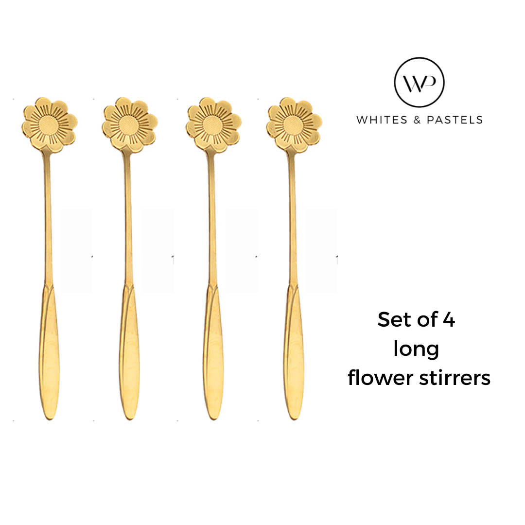Golden Spoon Stirrer - Flower shape