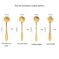 Dessert spoons - Gold Tea Spoons 4 pcs - Flower shape