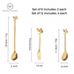 Gold spoon stirrer set - Leaf