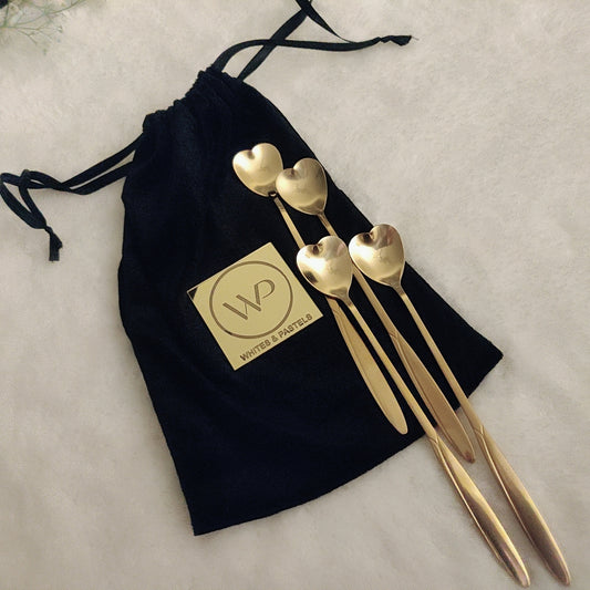 Spoon Stirrers - Heart - Gold SS