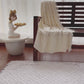 Wool & Fur Cushion Cover - White - 18x18 inch